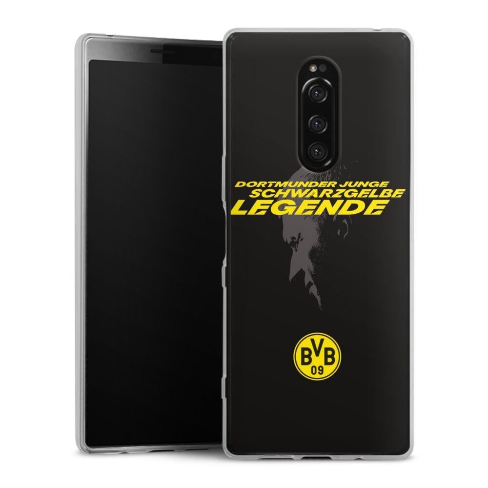 DeinDesign Handyhülle Marco Reus Borussia Dortmund BVB Danke Marco Schwarzgelbe Legende, Sony Xperia 1 Slim Case Silikon Hülle Ultra Dünn Schutzhülle