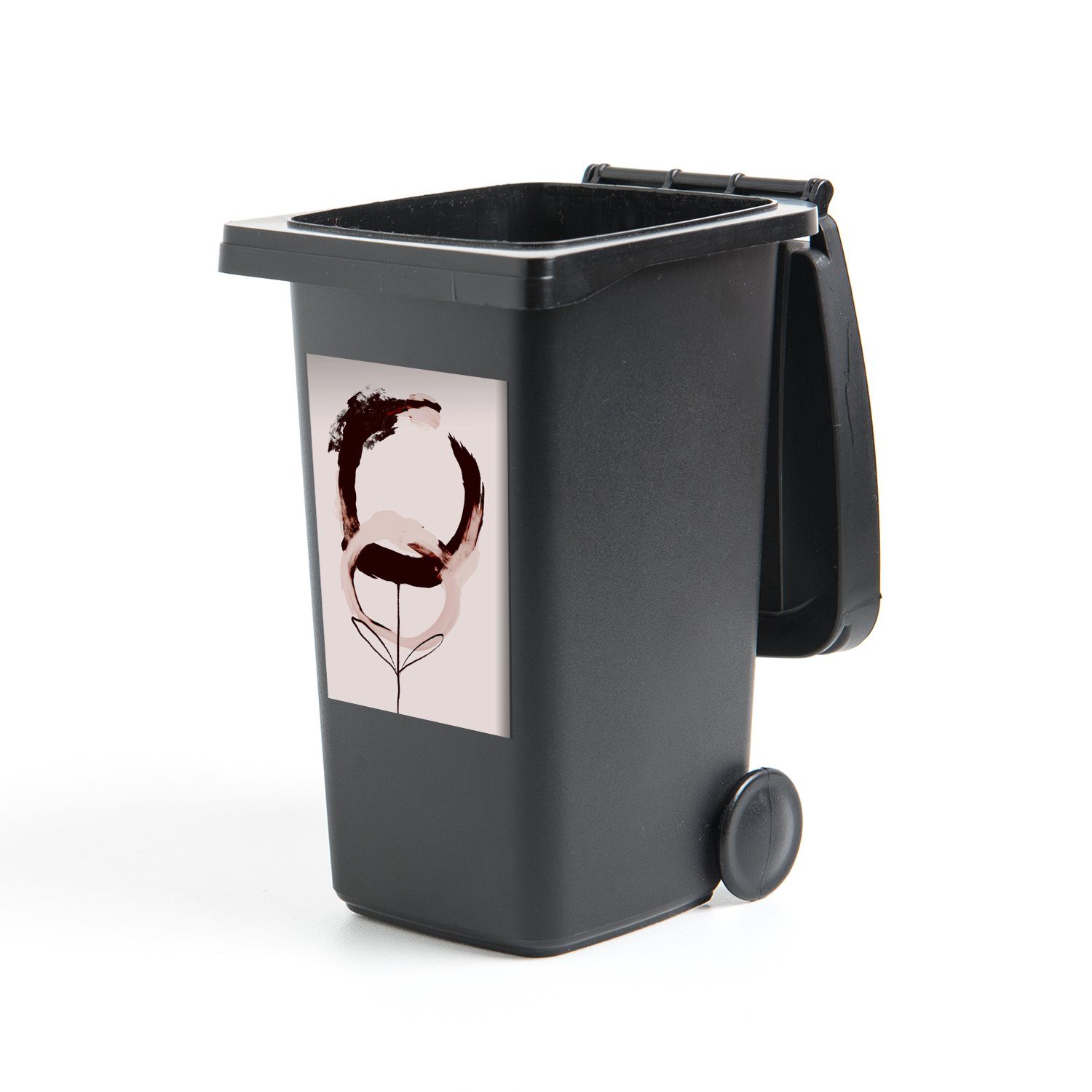 - Kaffee Pastell Mülleimer-aufkleber, Blume St), MuchoWow - - Container, Abstrakt Sticker, Wandsticker (1 Mülltonne, Abfalbehälter