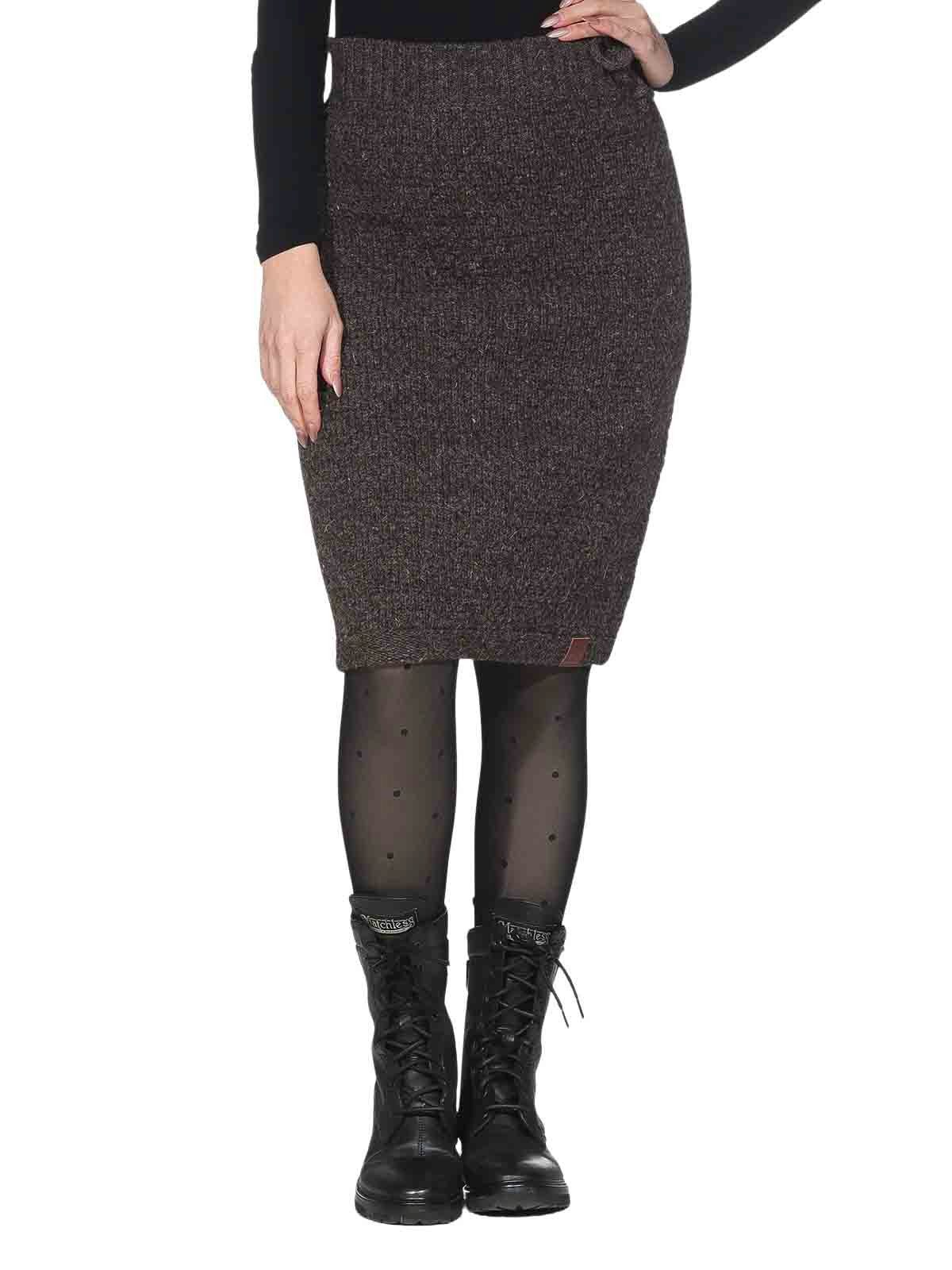 KUNST UND MAGIE Strickrock Langer Rock Klassischer Boho Strickrock Winter Wolle