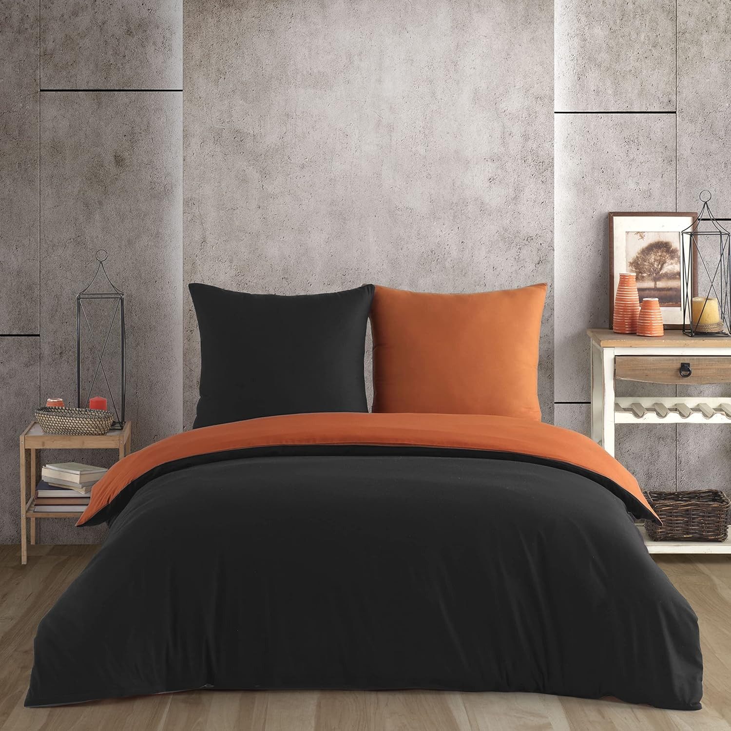 Vency Home Bettwäsche in Gr. 135x200, 155x220 cm oder 200x200, 2 teilig, 1x Bettbezug Reißverschluss + 1x Kissenbezug 80x80 Umschlagverschluss