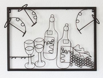 DanDiBo Weinregal Weinregal mit Glashalter Wand Wandbild 091975 Flaschenständer Metall 70 cm Flaschenhalter Wandregal