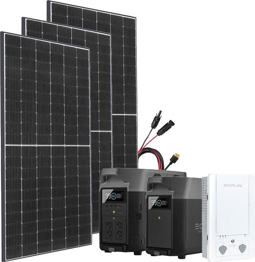 Plug 415W play Monokristallin, W, 3 mit Ecoflow x Pro Panel, (Spar-Set), Solaranlage Gerahmtes Delta mit Powerstation Home and Smart 375 Solarmodul,