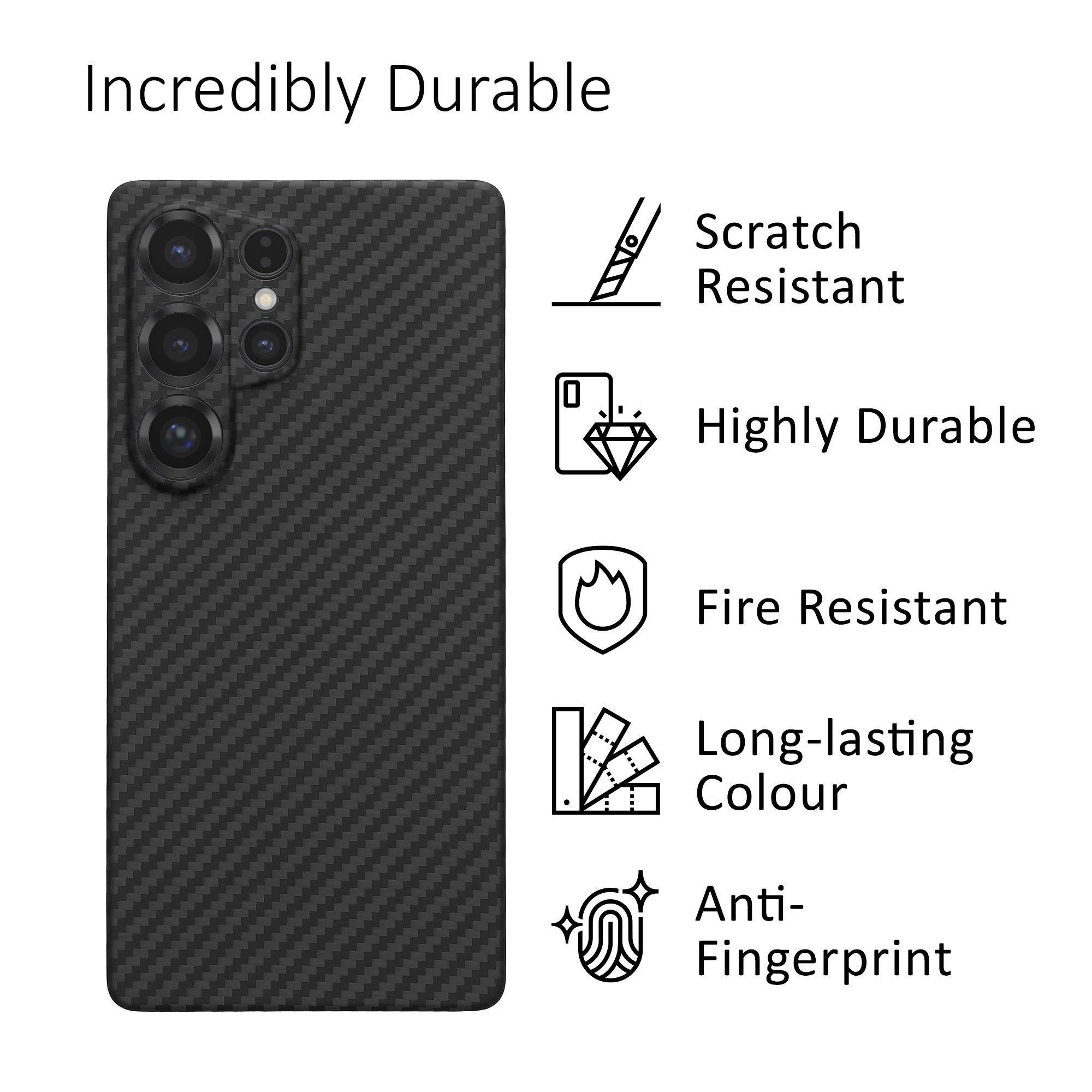 kalibri Handyhülle Hülle für Samsung Galaxy S25 Ultra, Aramid Handy Schutzhülle - Smartphone Cover Case