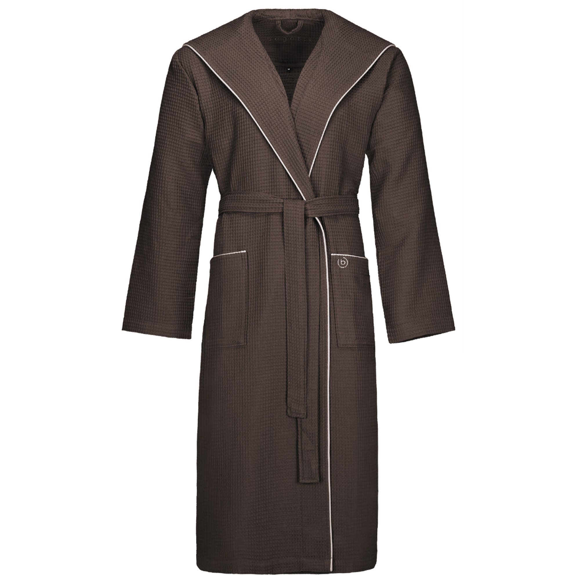 bugatti Herrenbademantel Tizian Kapuze Pique, Kapuze, 100% Baumwolle günstig online kaufen