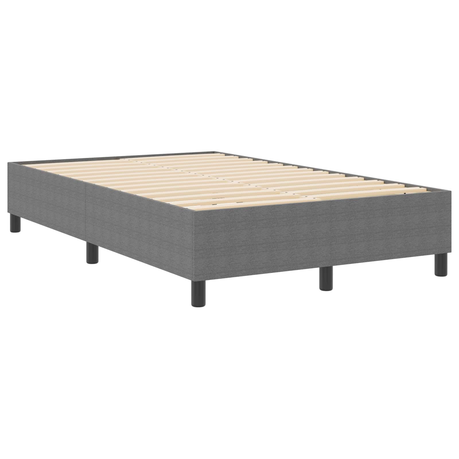vidaXL Bett Plattformbettgestell Hellgrau 120 x 200 cm Cordstoff (1-tlg)