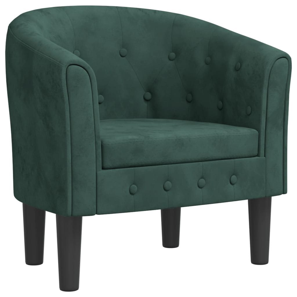 vidaXL Sessel 70 x 56 x 68 cm Clubsessel Dunkelgrün Samt