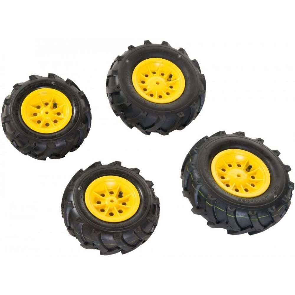 Luftbereifung Trettraktor - 4 Trettraktor schwarz/gelb - rolly toys® Reifen Stück