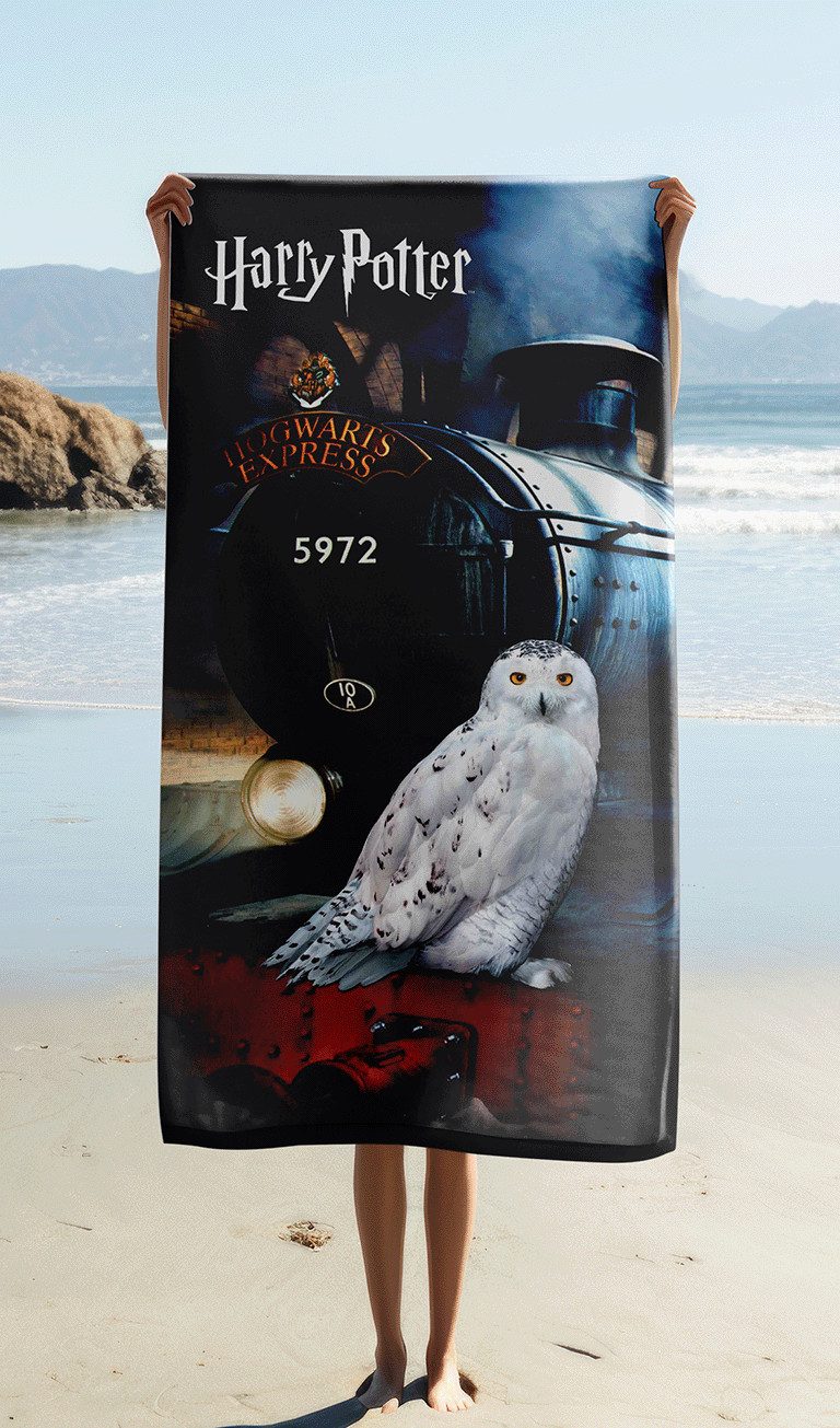 Jerry Fabrics Handtücher Harry Potter Badetuch Hedwig Hogwarts Express 70 x 140 cm Baumwolle, (1 Duschtuch, 1-St), Langlebig