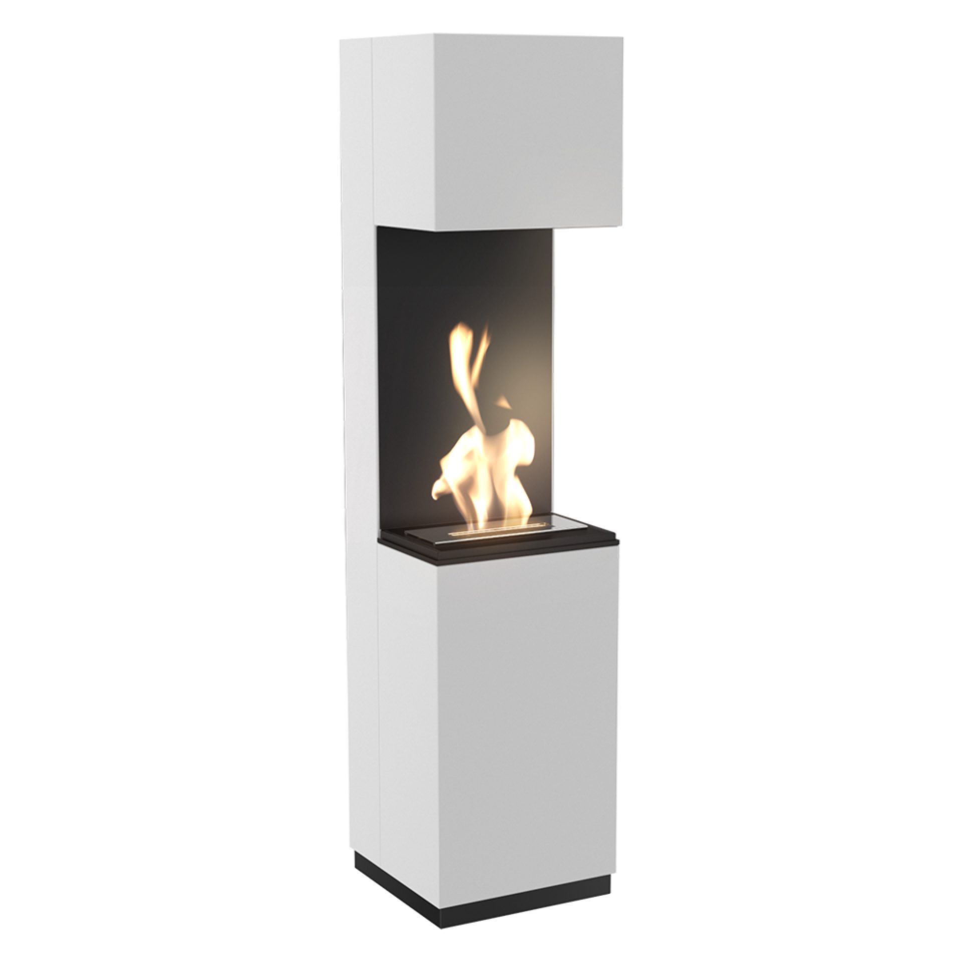 Kratki Echtfeuer-Dekokamin Kratki freistehender Bio Ethanol Kamin Sierra weiß 170x41,8x40,5 cm