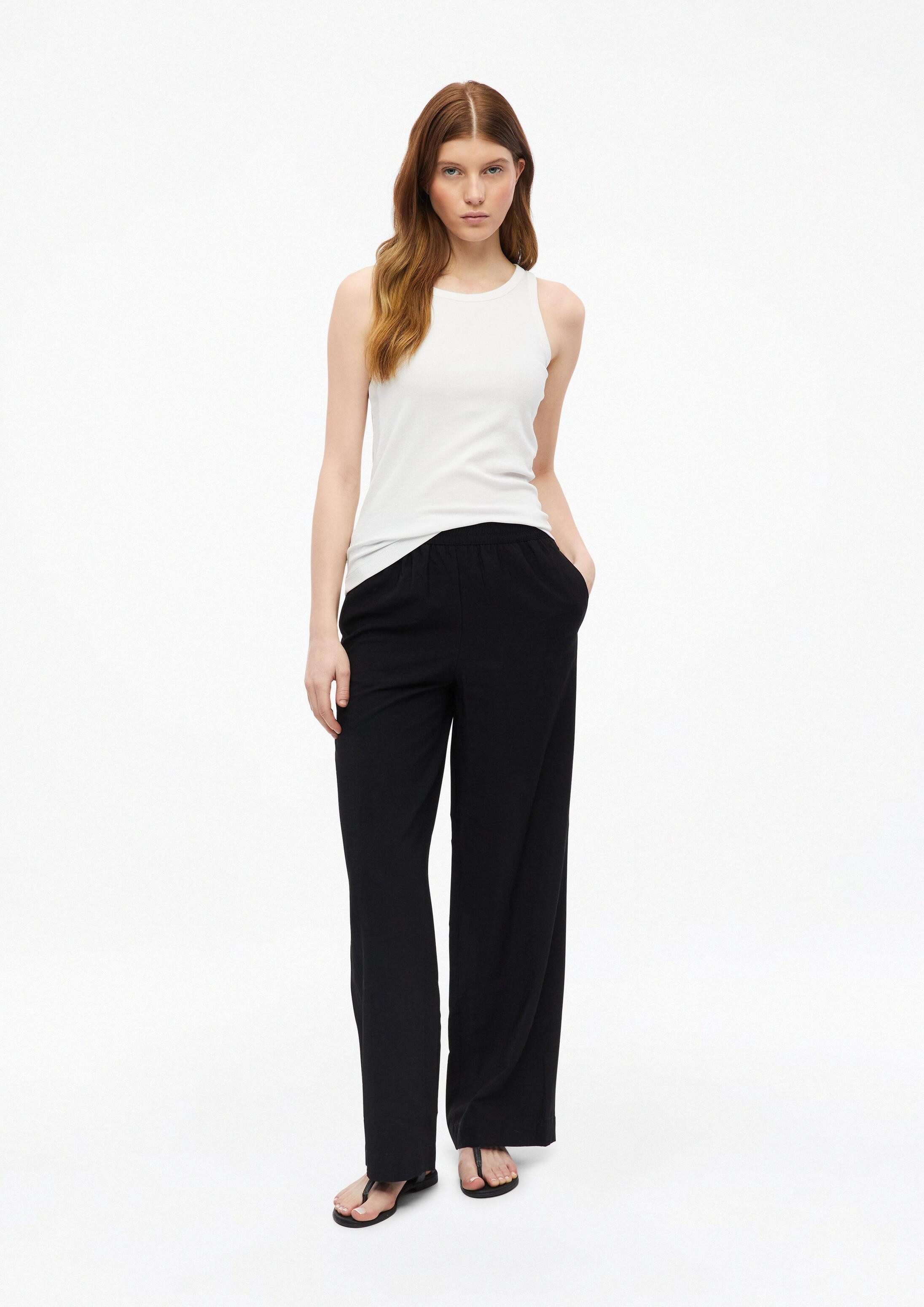 s.Oliver Chinos Hose Leichte Wide Leg Hose mit Elastikbund