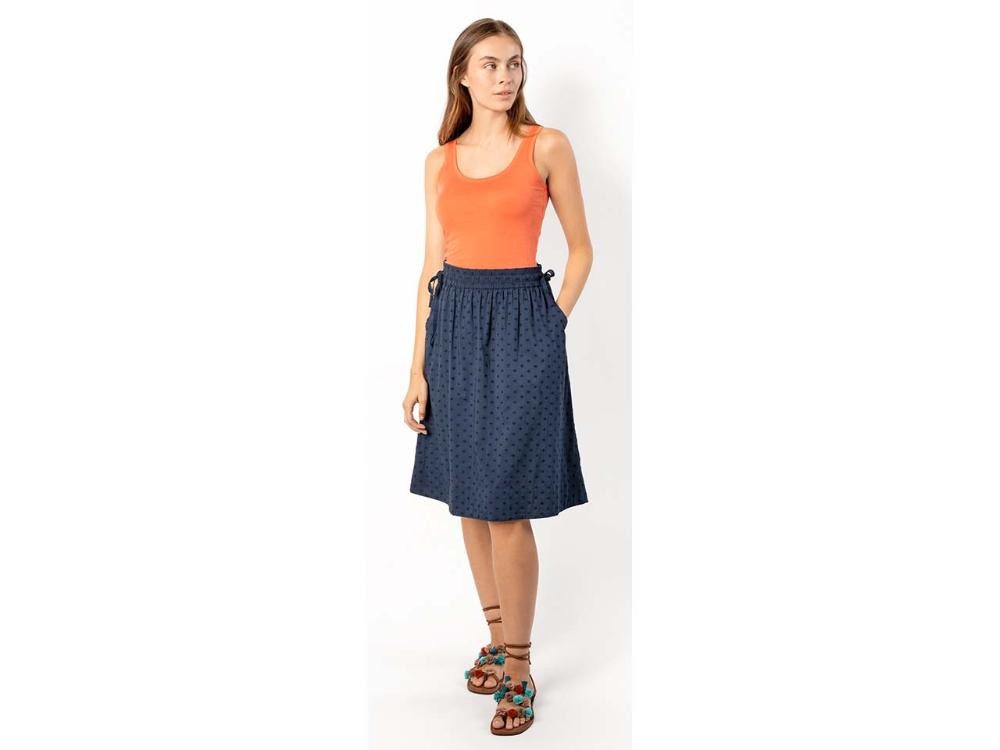 LIVING CRAFTS Sommerrock Living Crafts Bio-Damen-Midi-Rock 'ANDALA' mit bes