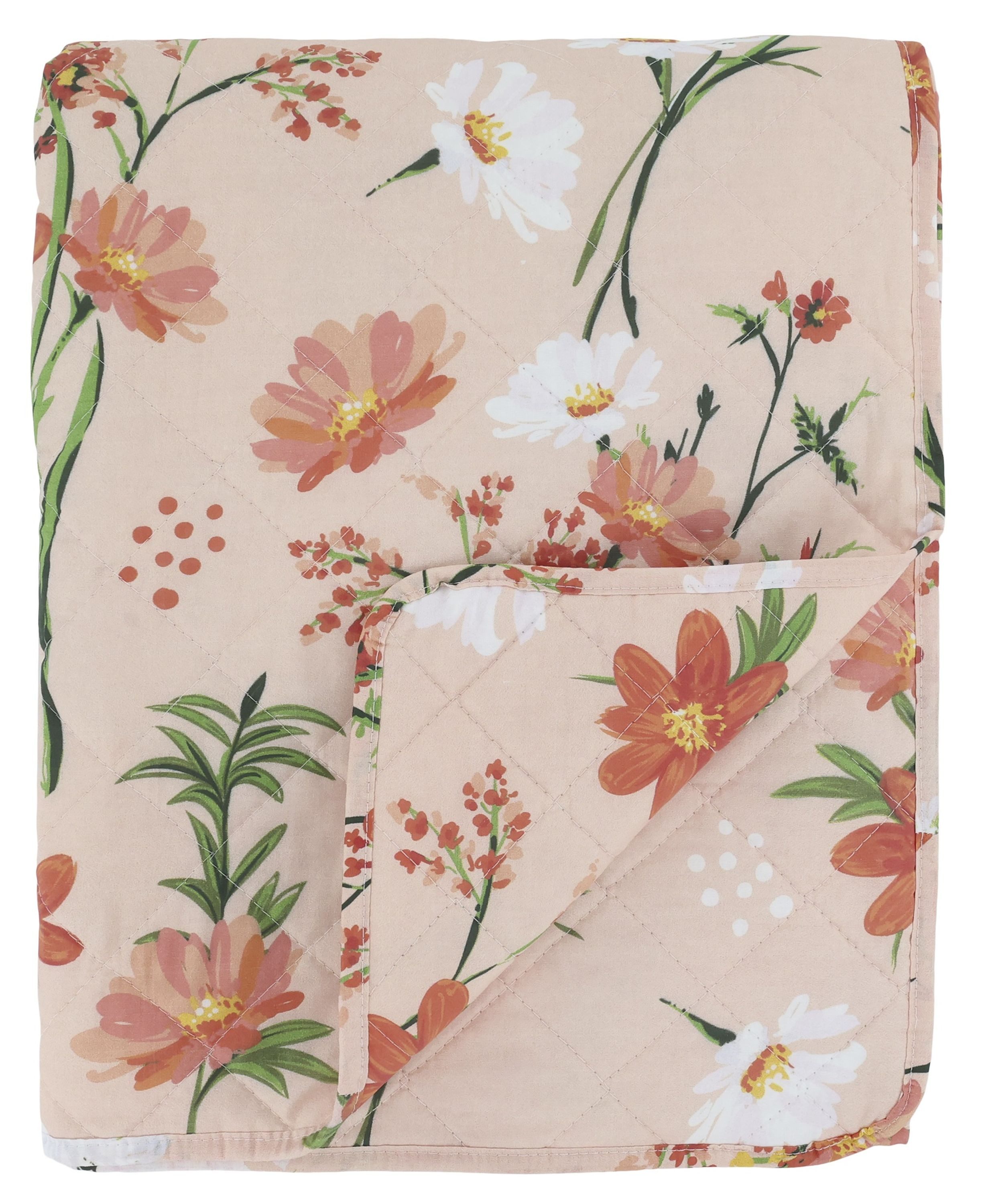 Chic Antique Tagesdecke Chic Antique - Decke Quilt Wohndecke 180x130cm Rosa mit Blumenmuster