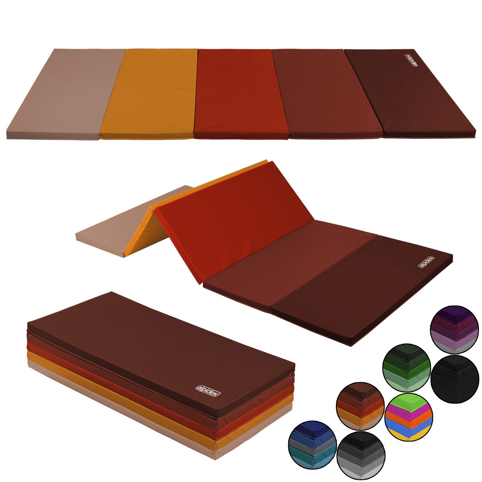ALPIDEX Turnmatte ALPIDEX klappbare Turnmatte 185 x 78 x 3,2 cm RG 18