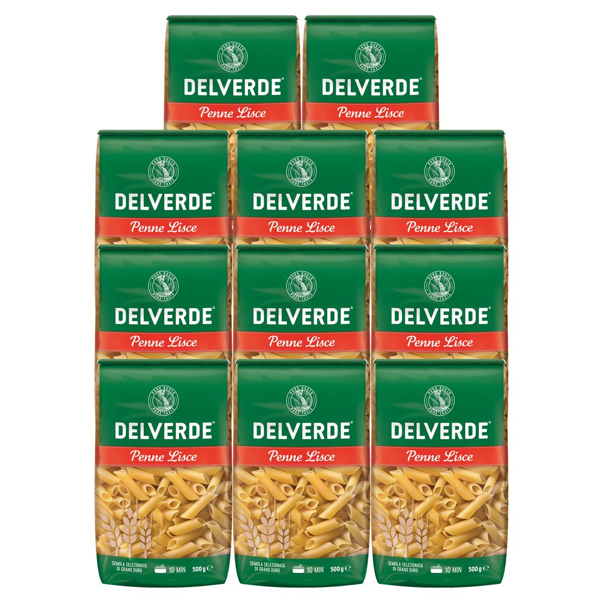 DELVERDE Nudeln, Delverde Penne Lisce Selezionata di Grano Duro Pasta 500g 11er Pack