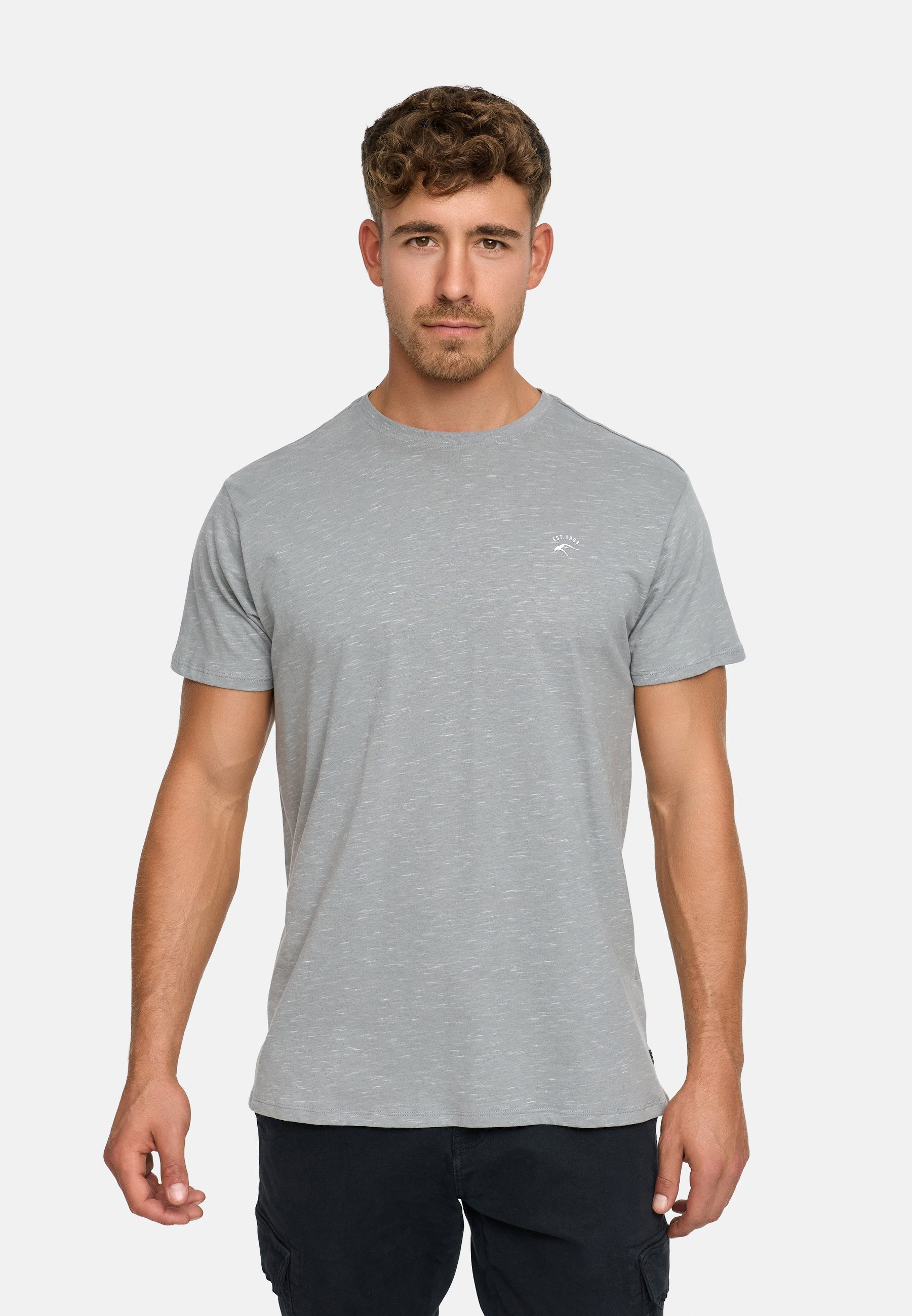 Indicode T-Shirt Kloge mit dezentem Label-Detail günstig online kaufen