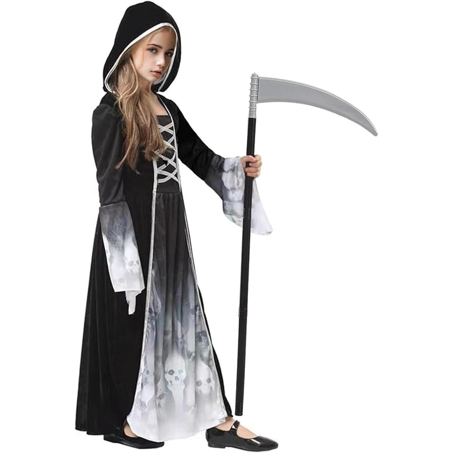 LuxusKollektion Zombie-Kostüm Halloween Sensenmann Mädchen Kostüm Grim Reaper Skelett L XL