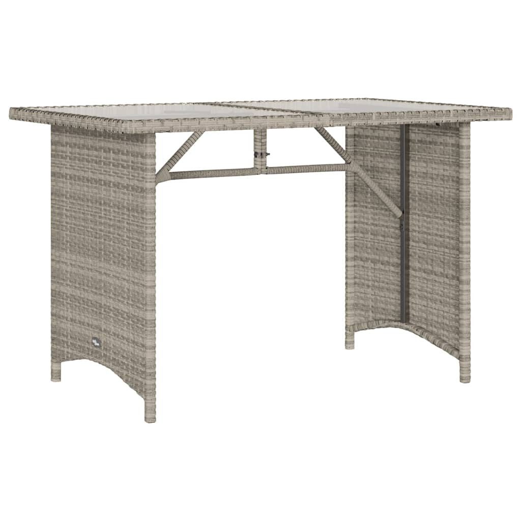 vidaXL Gartentisch Gartentisch mit Glasplatte Hellgrau günstig online kaufen