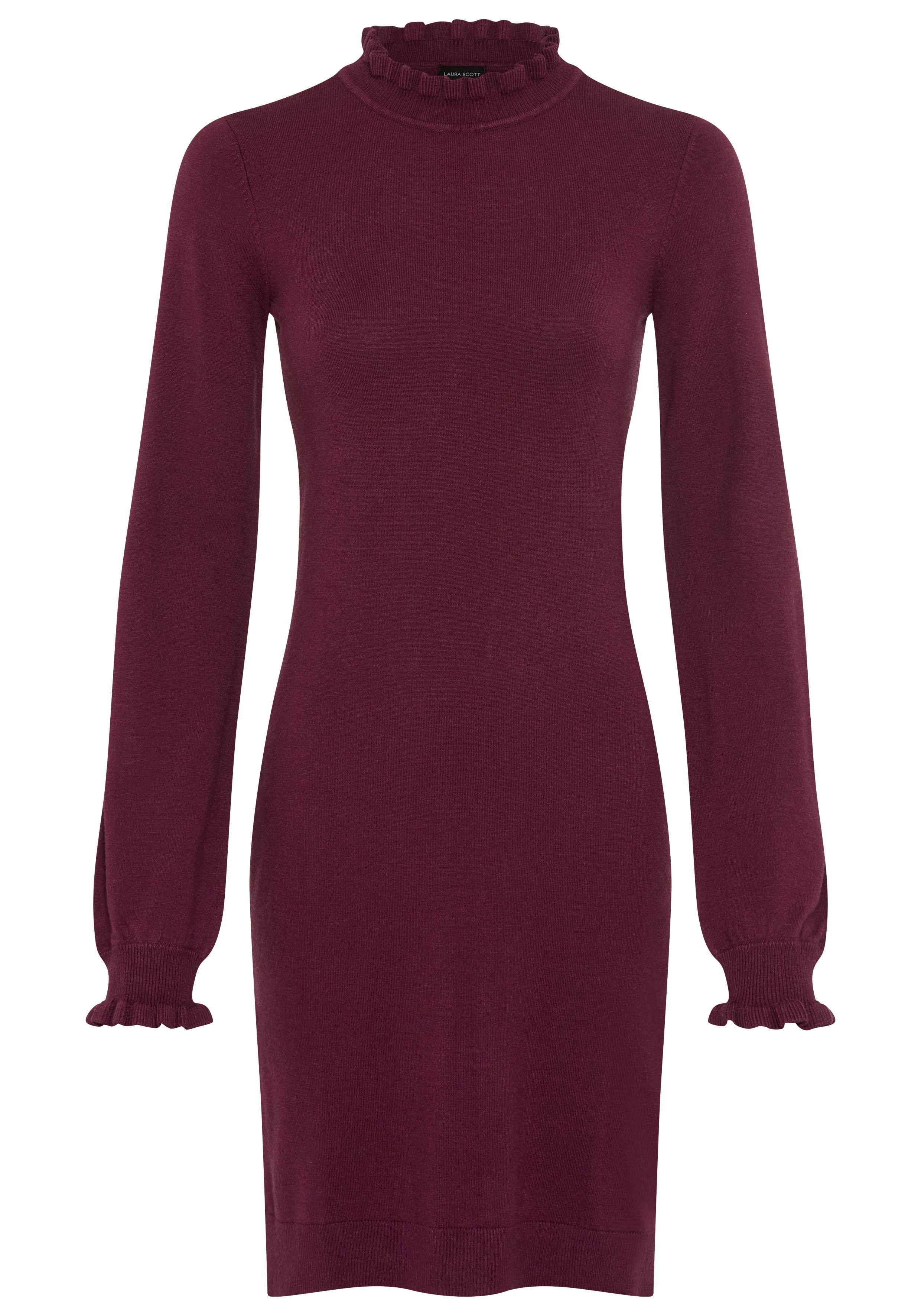 Laura Scott Strickkleid aus Viskosemischung mit femininem Rüschendetail