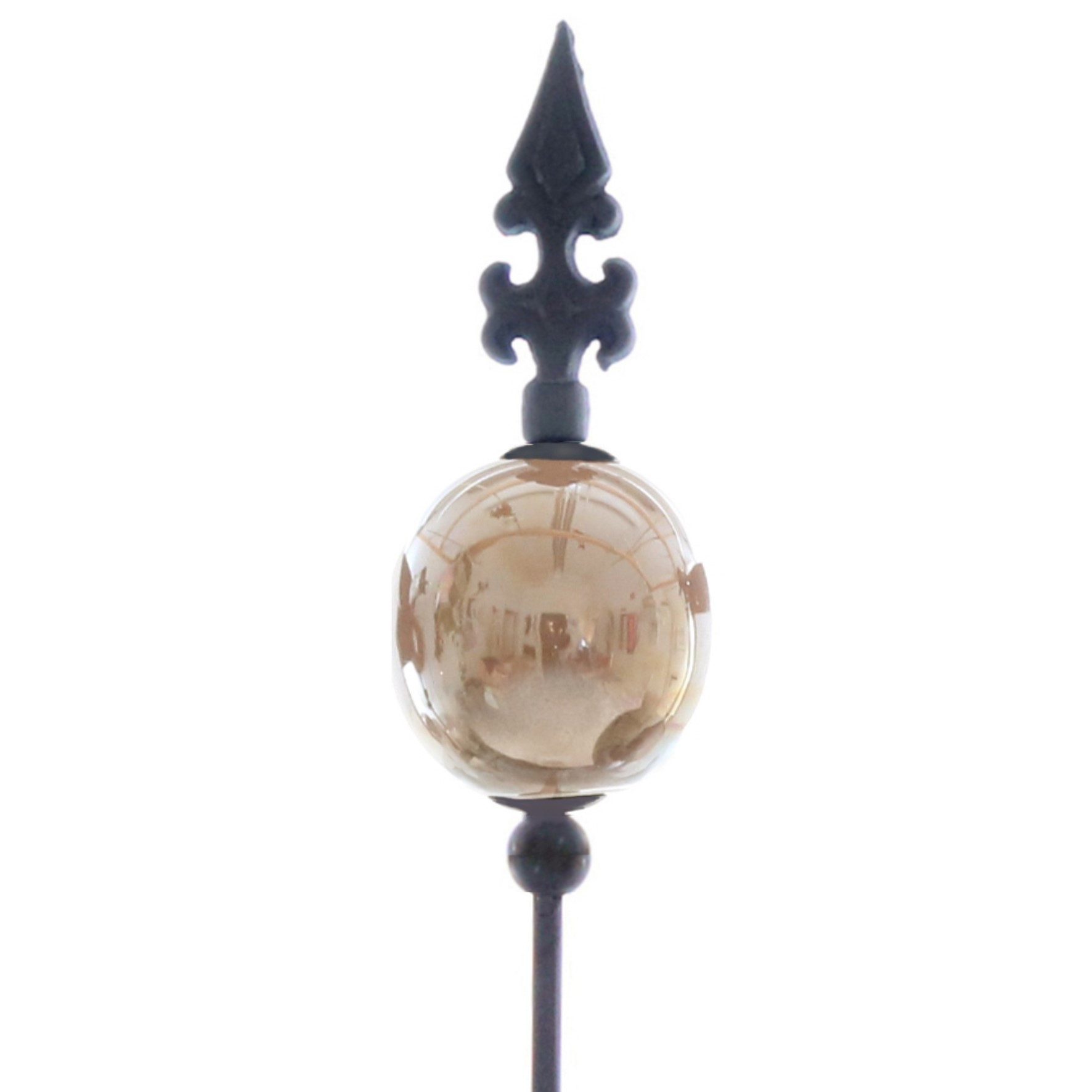 naninoa GmbH Gartenstecker Metall Stecker französische Lilie Gartenstecker braun rosa BEIGE 110cm