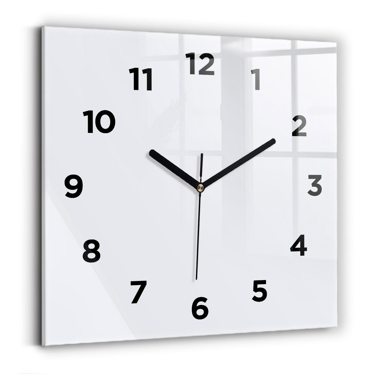 Tulup Wanduhr Glasuhr Modernistische Glaswanduhr 30x30cm Uhr aus gehärtetem Glas
