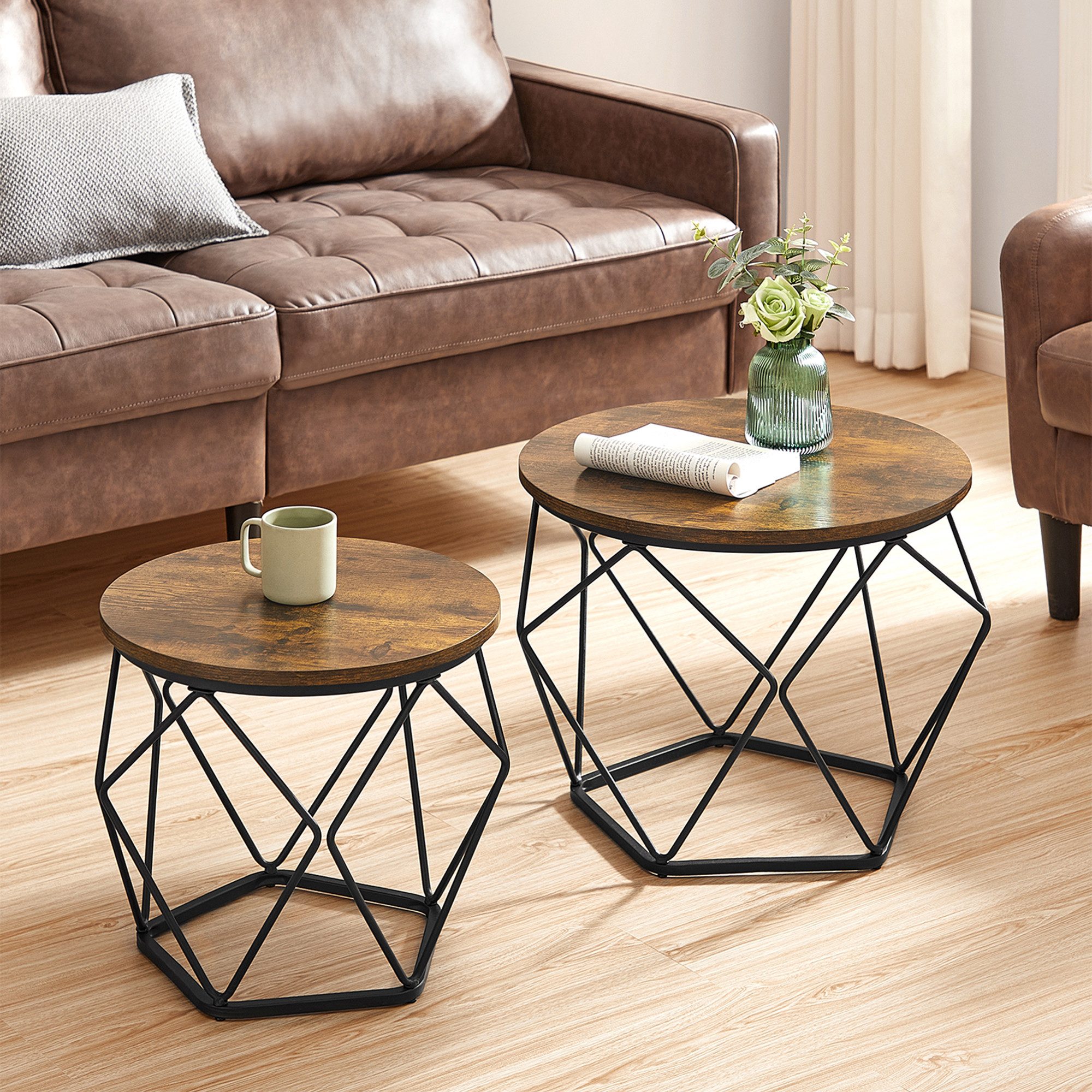 VASAGLE Couchtisch (2er Set), Beistelltisch, abnehmbare günstig online kaufen