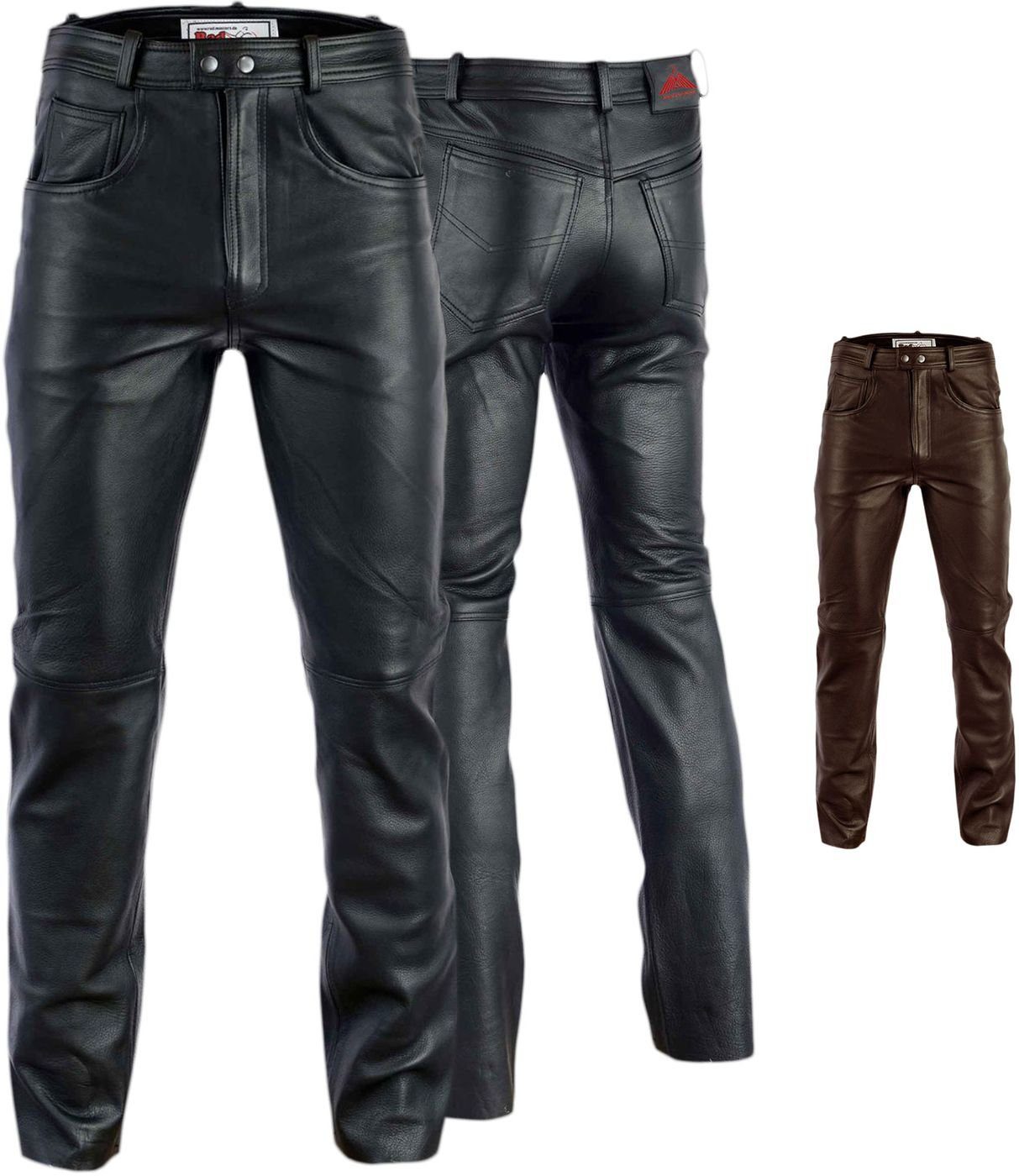 Schwarz Braun und Lederhose GW870 Lederjeans Büffelleder Lederhose RadMasters