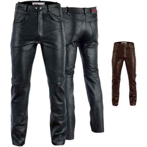 RadMasters Lederhose GW870 Lederjeans Lederhose Büffelleder Schwarz und Braun