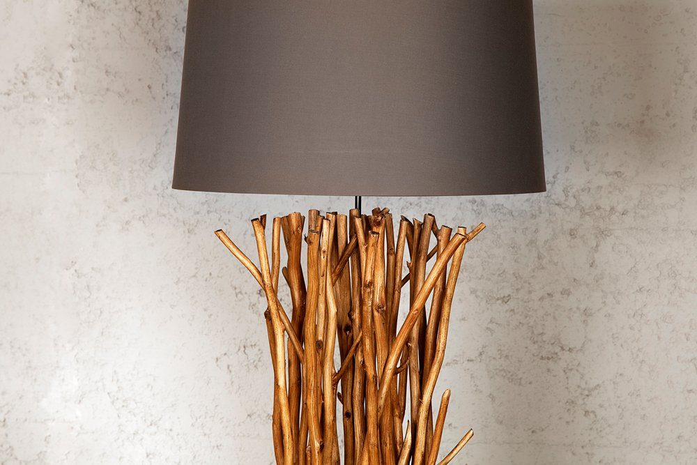 Lampenschirm · Treibholz Stehlampe mit / · 180cm · Massivholz Leuchtmittel, Wohnzimmer Maritim natur, grau · EUPHORIA ohne riess-ambiente