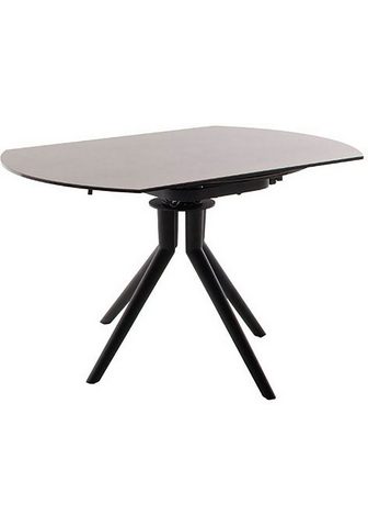 MCA furniture Valgomojo stalas RUBIKON Stalas 90-135 cm (Einzelstück) Keramik metalas Längsseitenauszug išskleidžiamas 13 mm
