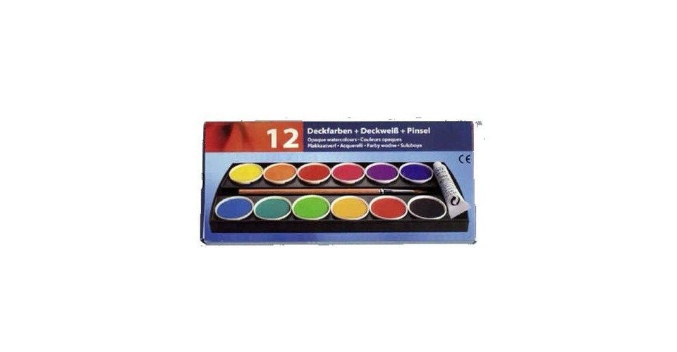 Herlitz Farbkasten Deckfarbkasten mit 12 Farben