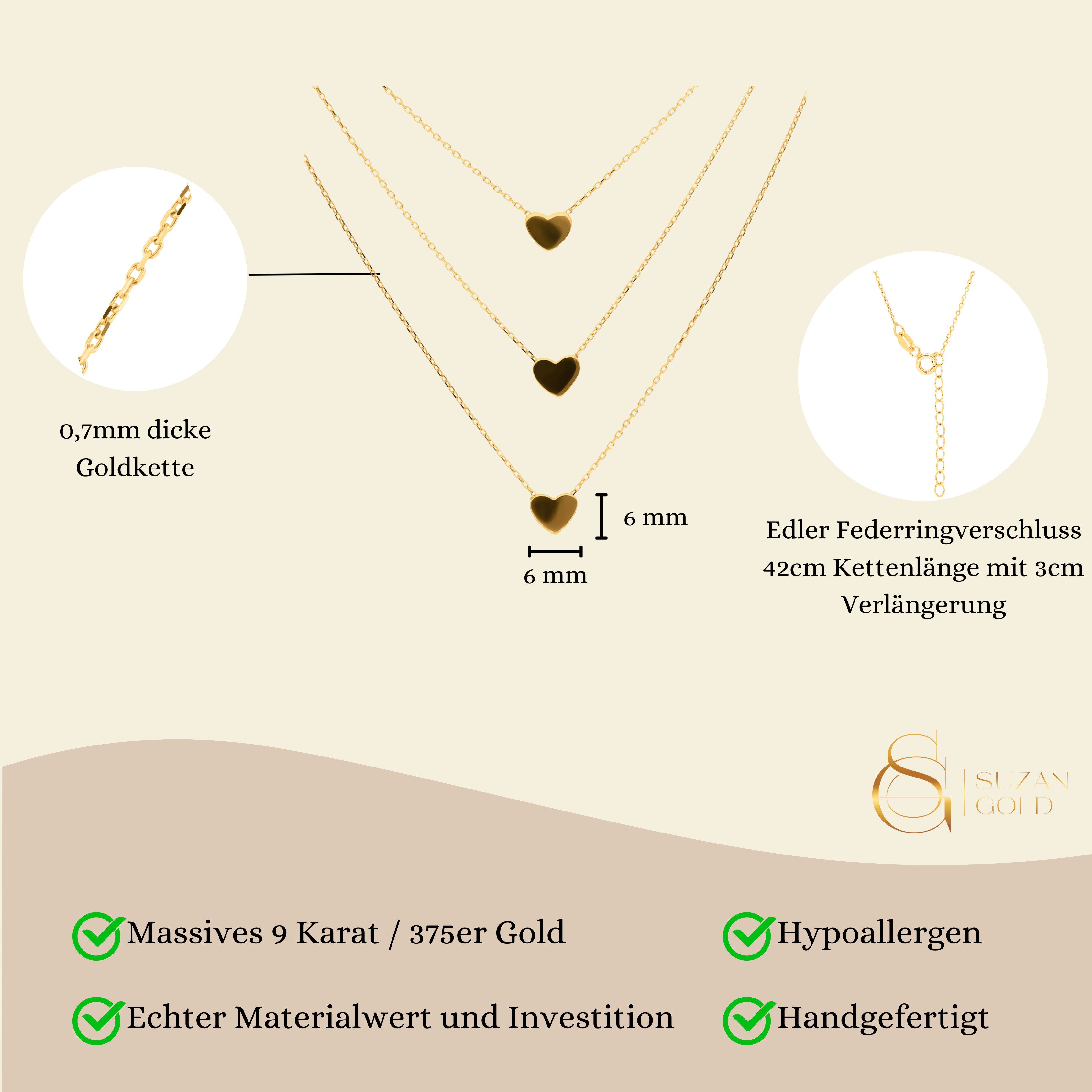 Suzan Gold Kette mit Anhänger 375er günstig online kaufen