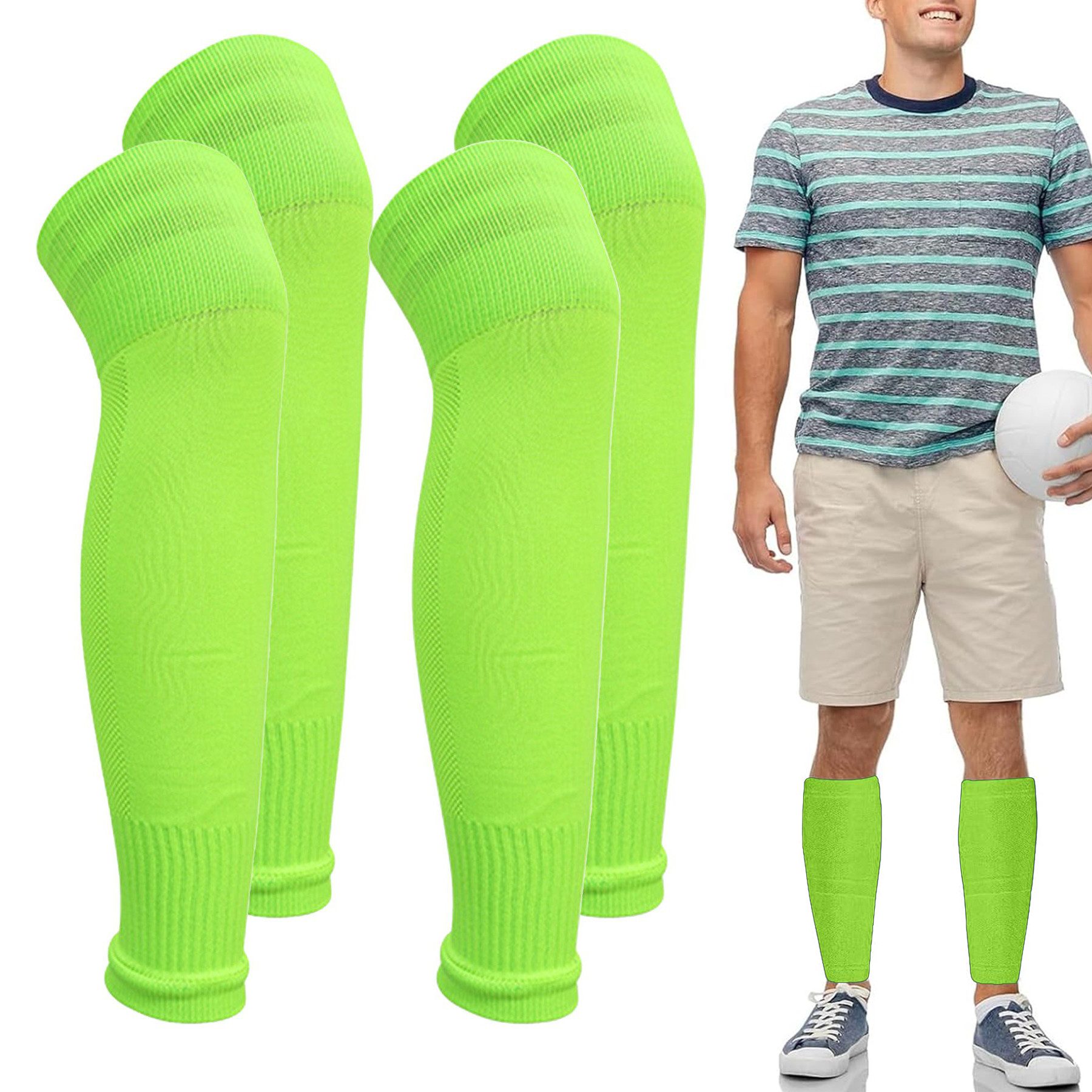 Mutig Stützbandage 2 Stück Fußball Socken,Erwachsene Anti-Rutsch Fußballstutzen, für Unisex Jugend täglich und sportlich Laufen Radfahren Wandern