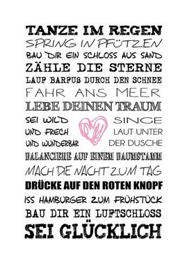 artissimo Poster Poster mit Spruch DinA4 Bild Wandbild Sprüche Text Motivation Wünsche, Zitate und Sprüche: Wünsche