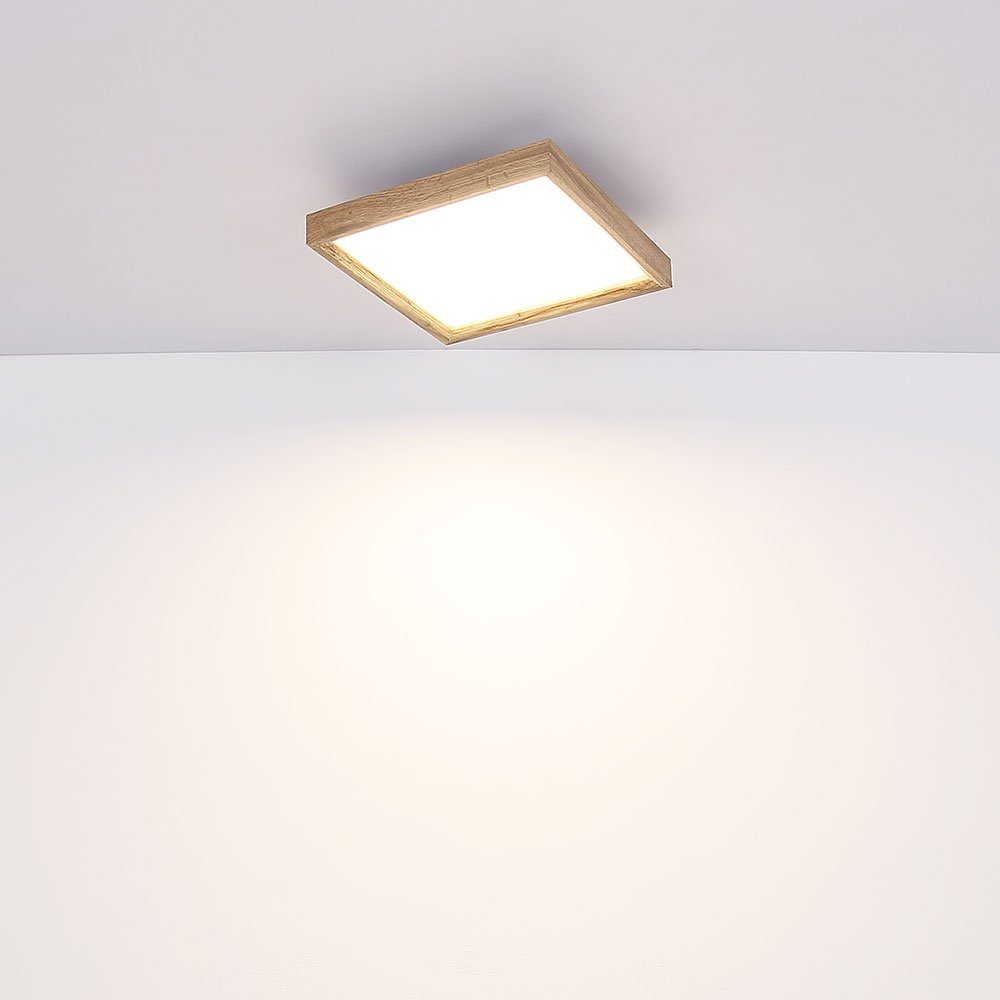 Deckenlampe Deckenleuchte Holz Tageslichtweiß, inklusive, Holz Globo LED Deckenleuchte Leuchtmittel Neutralweiß, LED Warmweiß, Deckenleuchte,