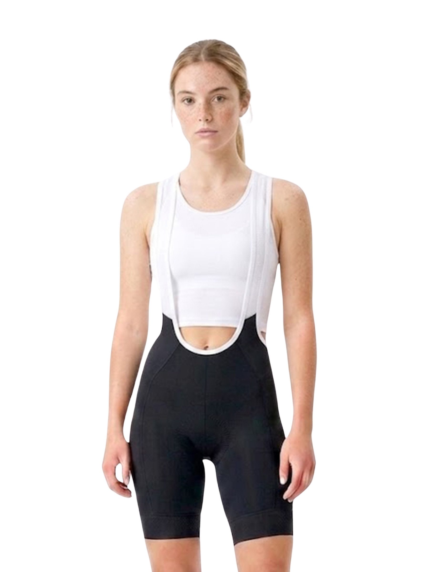 Wulibike Fahrradhose Damen Trägerhose Radhose 3 Taschen Reflektierend (1-tlg) Weibliche Passform mit komfortablem 3D-Sitzpolster