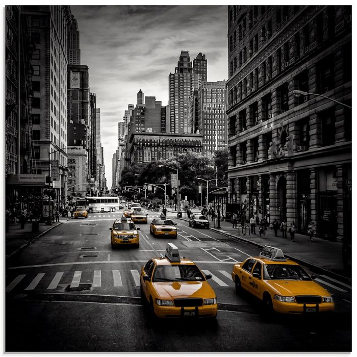 Artland Glasbild New York City Verkehr 5th Avenue Amerika (1 St) in verschiedenen Größen