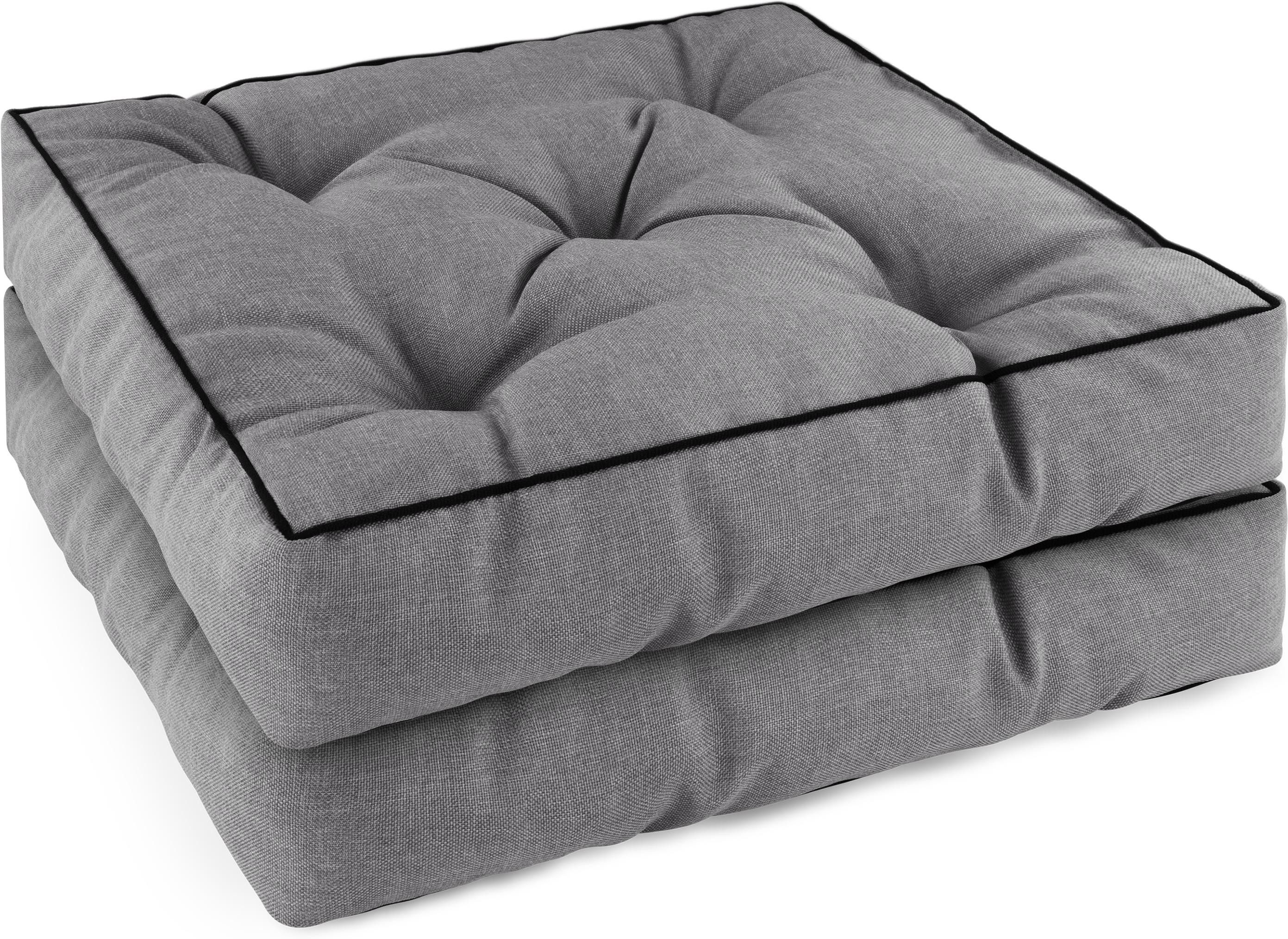 Aspero Sitzauflage 2 Stuhlkissen 45x45 cm Murcia, Gepolsterte Outdoor Auflage mit Steppung