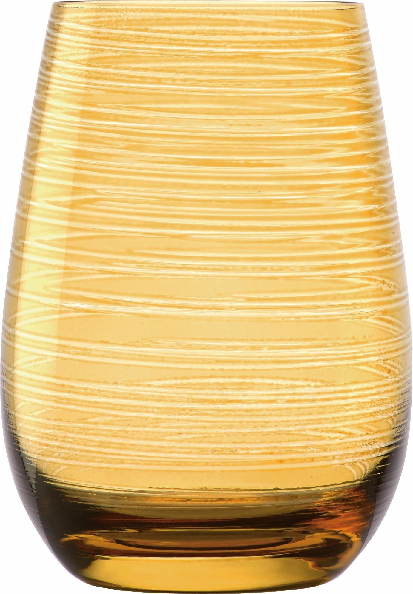 Becher Stölzle TWISTER, 6-teilig Glas, bernsteinfarben