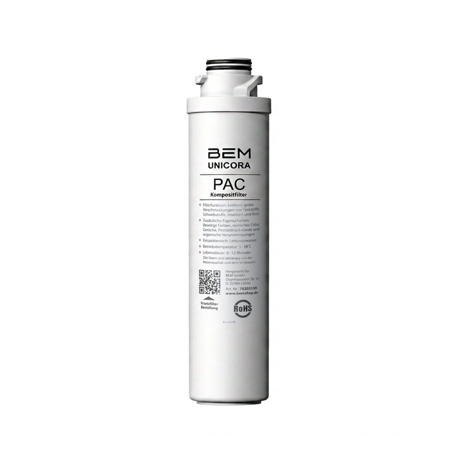 BEM Ersatzfilter PAC für Wasserfilter BEM Unicora, Zubehör für BEM Unicora