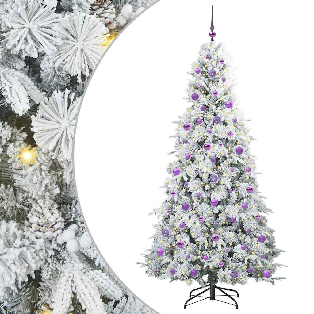 vidaXL Künstlicher Weihnachtsbaum Künstlicher klappbarer Weihnachtsbaum Weiß 210 cm PE und PVC