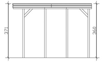 Skanholz Einzelcarport Friesland, BxT: 397x555 cm, 351 cm Einfahrtshöhe, für Caravan