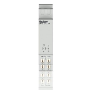 theben Stromstoßschalter OKTO ES12-230, elektronisch, 1 Schließer, Lichtsteuerung, Stromstoßrelais, 600 W LED