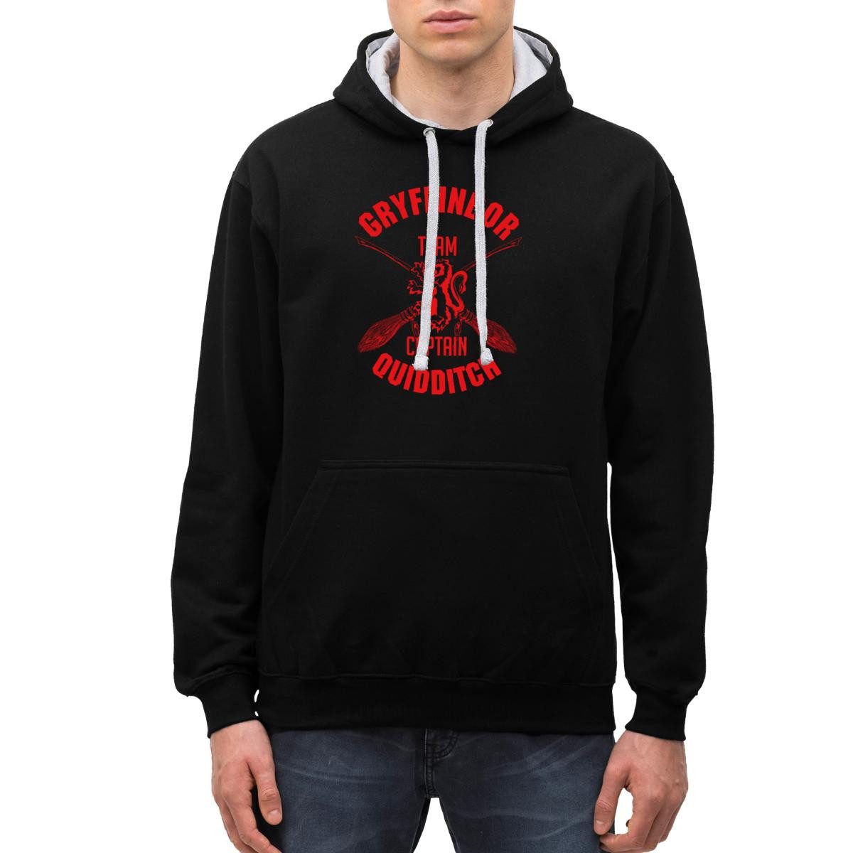 Hoodie Harry Potter Gryffindor Quidditch Team Captain Unisex Kontrast Hoodie