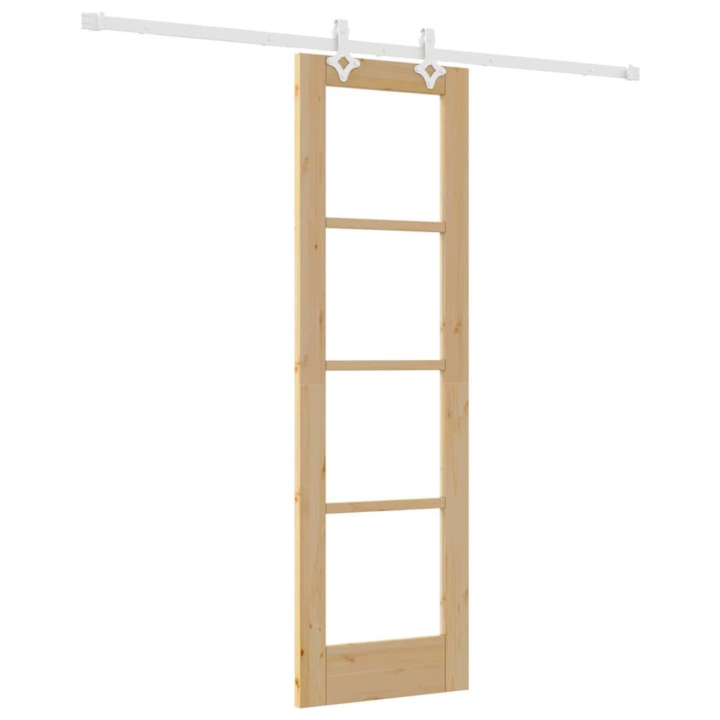 vidaXL Zimmertür Schiebetür Braun 61 x 1985 cm Holz und Metall Innentür Zimmertür Auf