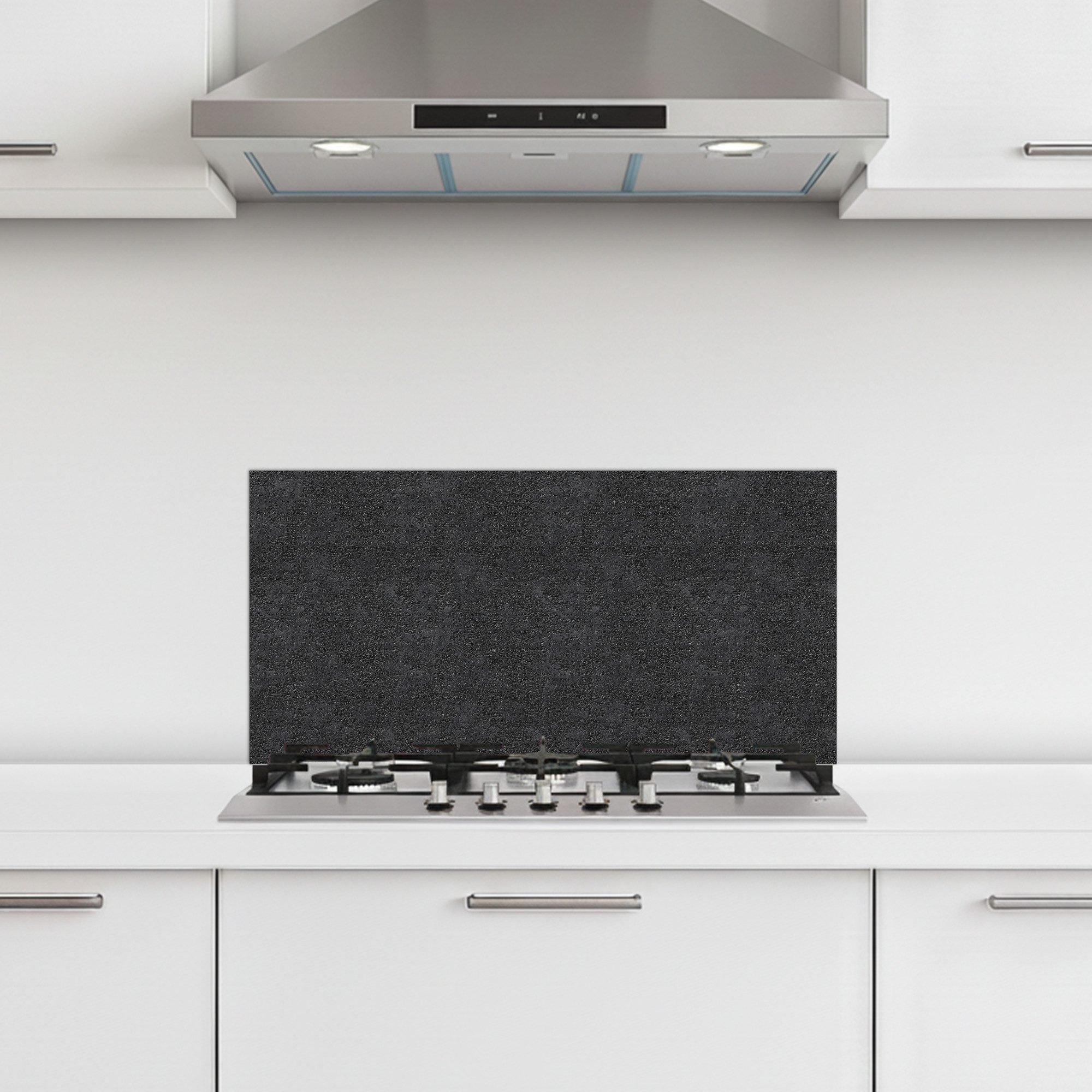 KitchenYeah Küchenrückwand selbstklebend (keine Folie) Dunkelgrau - Asphalttextur - Rauh, (1-tlg), Küchenrückwand, Spritzschutz, Kitchen, 60x30 cm