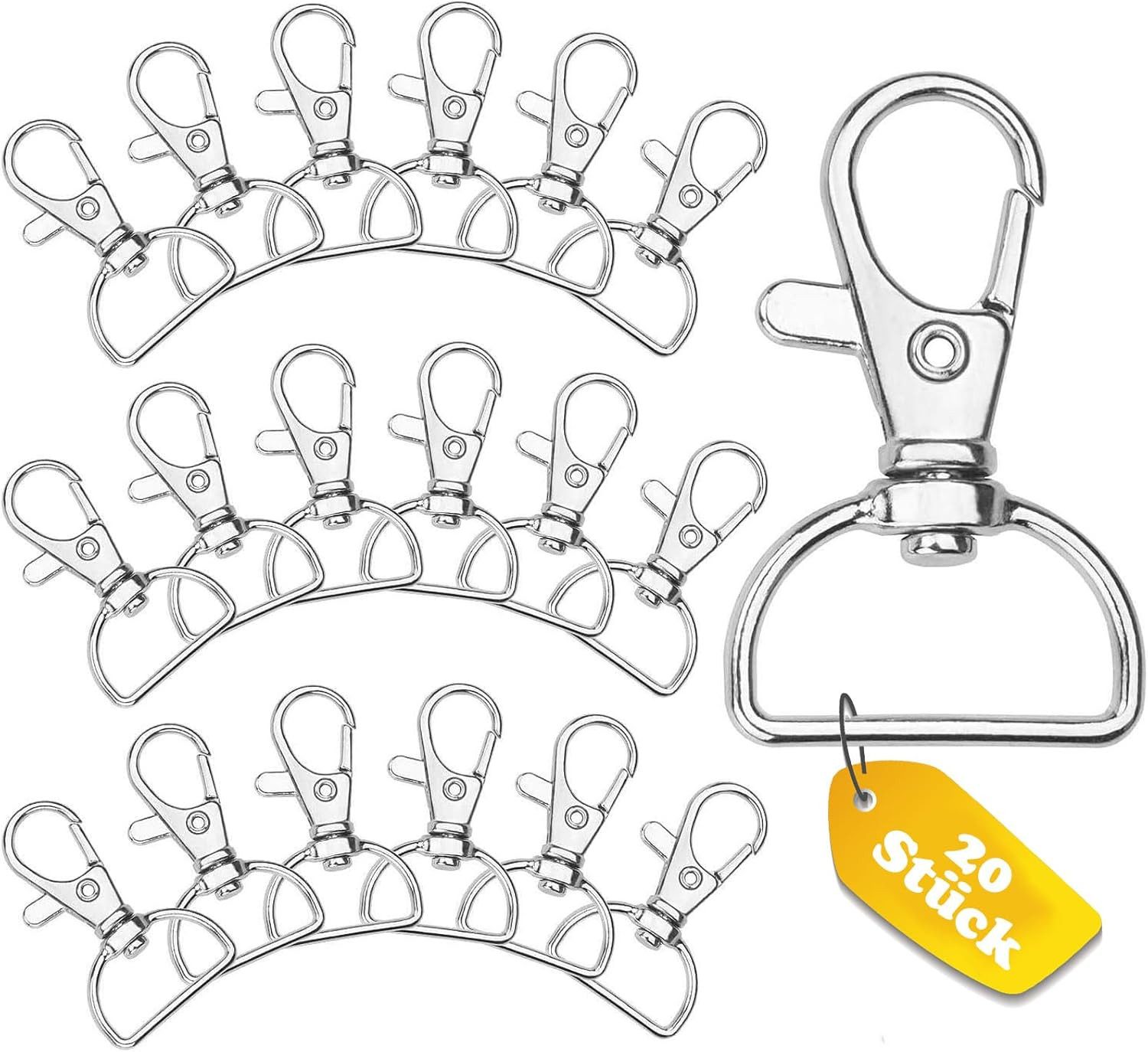FELIXLEO Karabiner 20 Stück Schlüsselanhänger Karabiner, Schlüsselanhänger Clip Haken, (1 St)