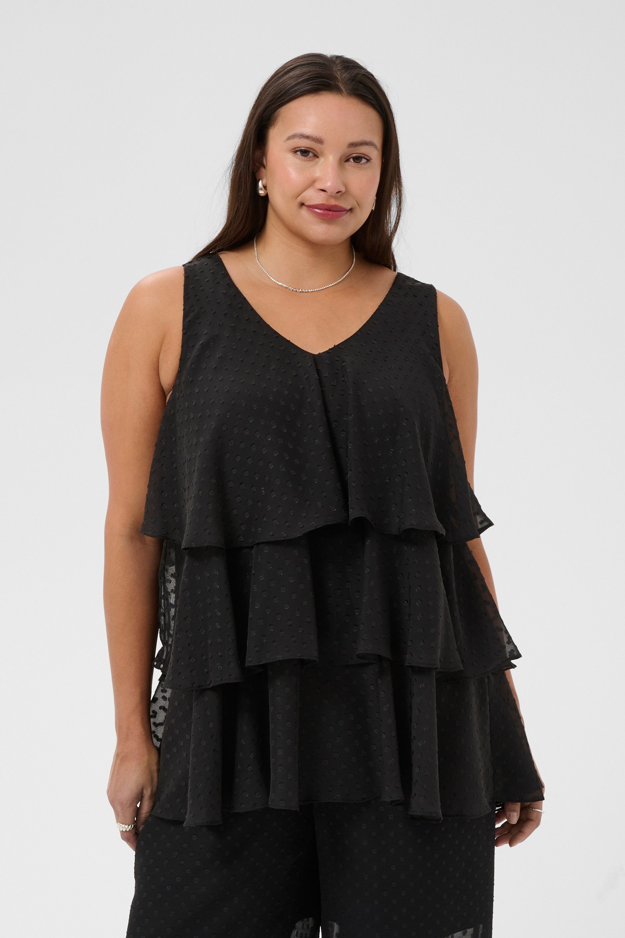 KAFFE Curve Blusentop Bluse ärmellos KCrinah Große Größen