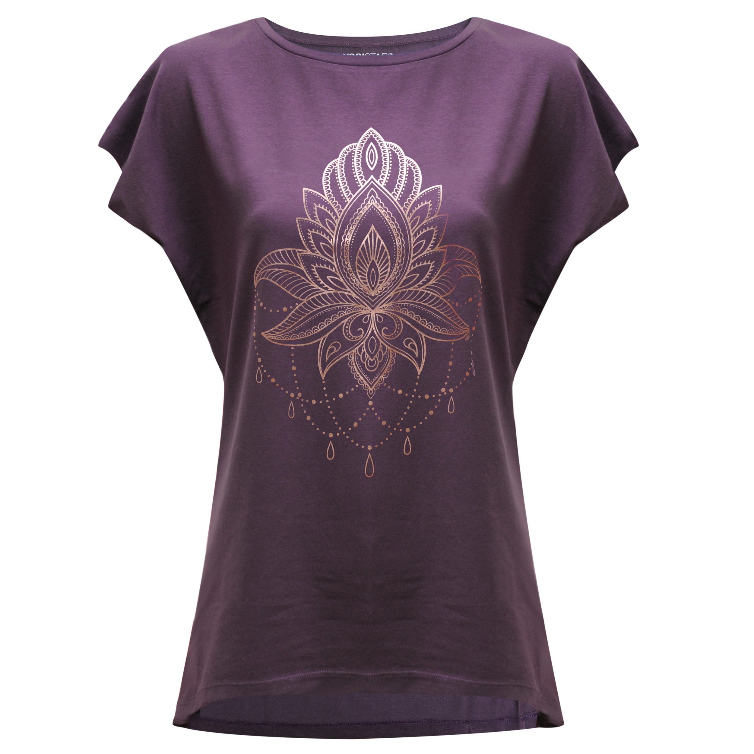 Yoga Yogistar Relax Celestial Shirt Batwing (1-tlg) Flower T-Shirt & Yoga