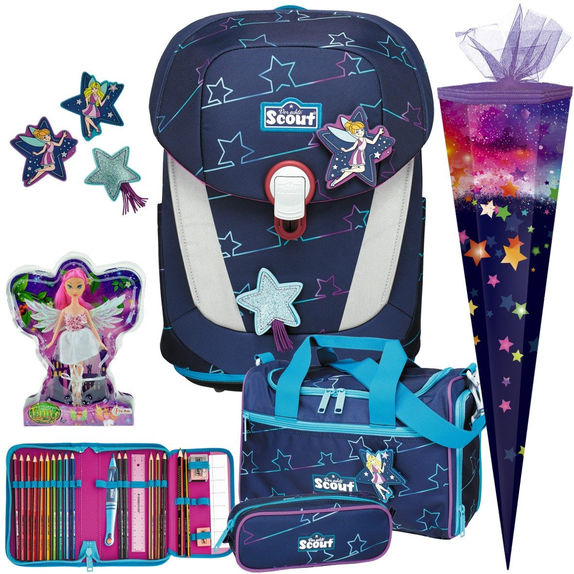 Scout Schulranzen Mädchen 1.Klasse in unterschiedlichen Modell-Sets (6-tlg)
