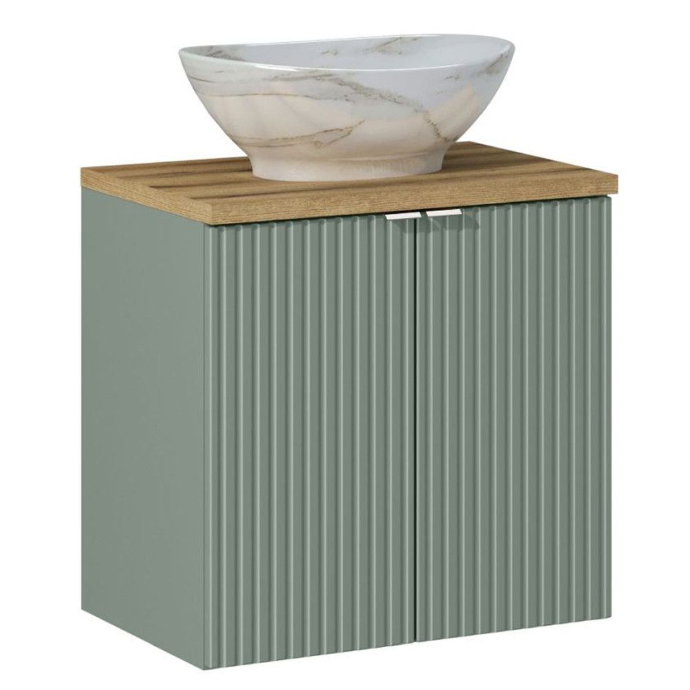 Lomadox Waschtisch NEWPORT-56-GREEN, mit Keramik-Aufsatzbecken, 60cm, Schil günstig online kaufen